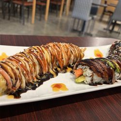 Oya Sushi & Korean Grill - Shaggy doll roll and eel dragon roll