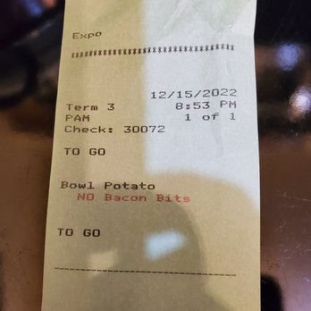 Newk's Eatery - Receipt showing no Bacon Bits requested - Pizza Near Me - Norcross, Georgia Newk's Eatery - Receipt showing no Bacon Bits requested - Pizza Near Me - Norcross, Georgia