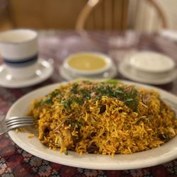 Indian-American cafe - Chicken Biryani Dish Dinner
