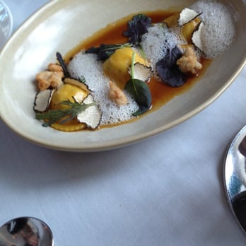 Luce - Ravioli and crispy sweetbreads infused with shaved truffles and foam - Wine Bars Near Me - San Francisco, California Luce - Ravioli and crispy sweetbreads infused with shaved truffles and foam - Wine Bars Near Me - San Francisco, California