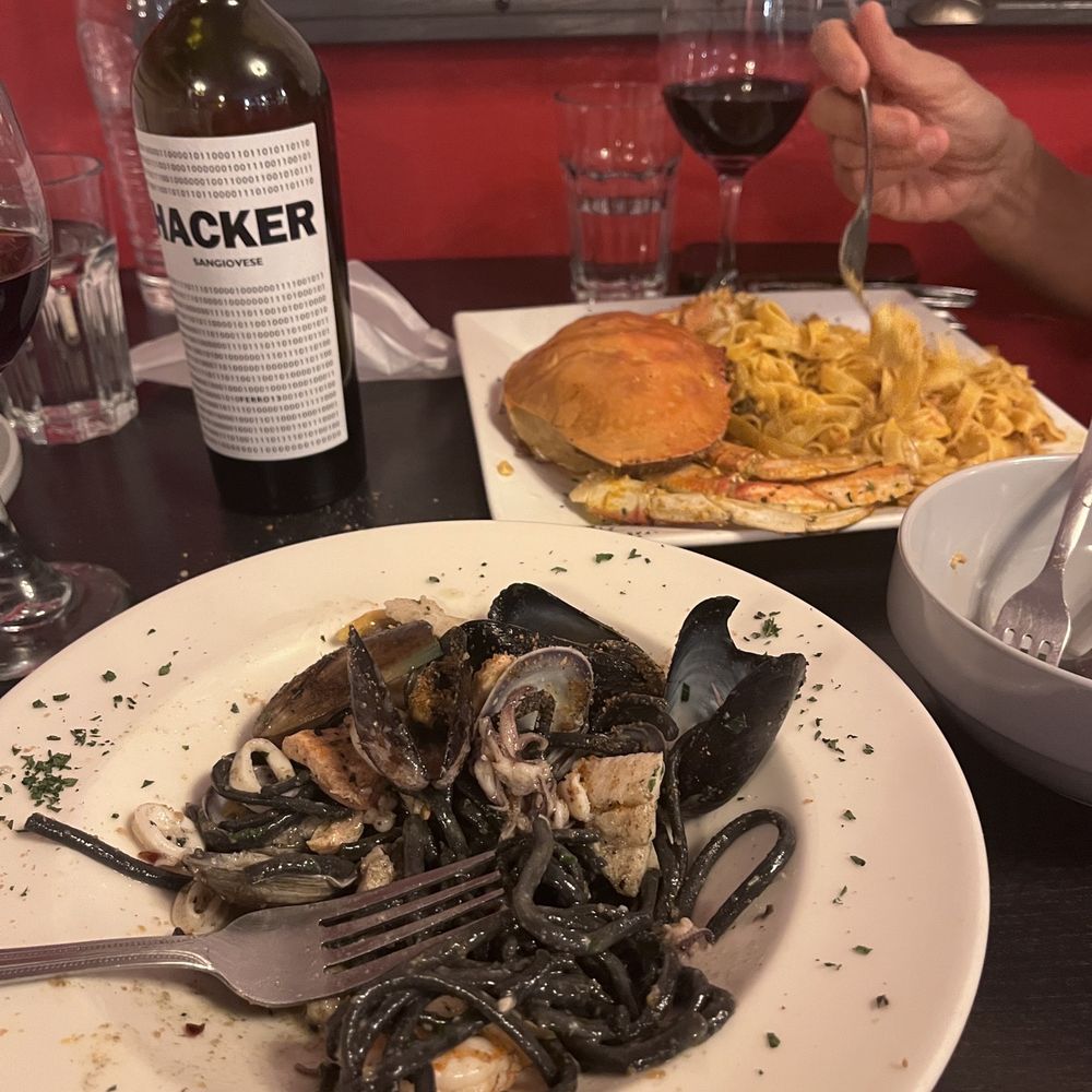 Bedda Mia - Squid ink seafood pasta and crab linguine special - Italian Near Me - Santa Cruz, California Bedda Mia - Squid ink seafood pasta and crab linguine special - Italian Near Me - Santa Cruz, California