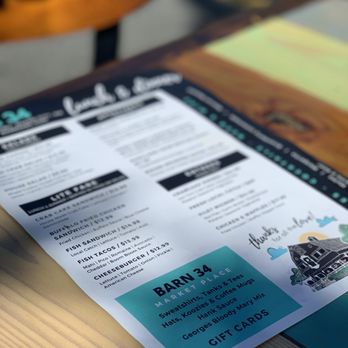 Barn 34 - The best menu!! Ask for the drink menu too ;) - Bars Near Me - Ocean City, Maryland