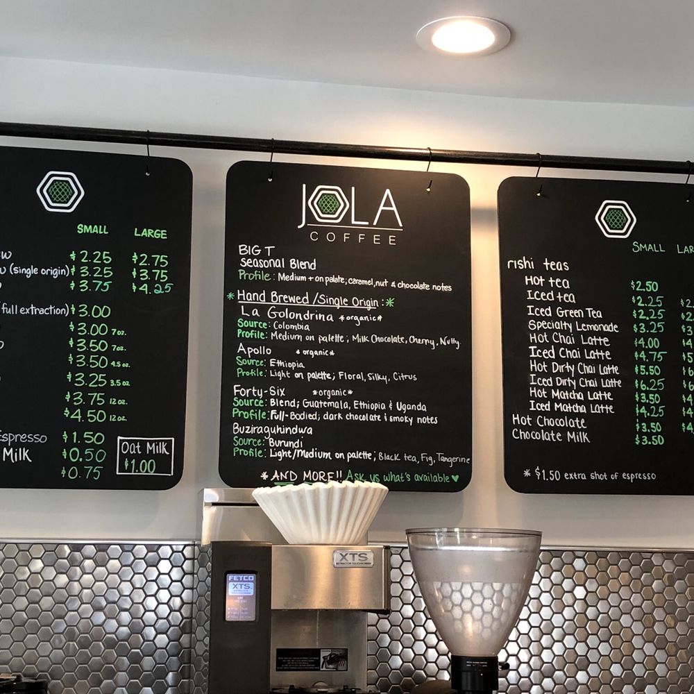 Jola Coffee - Menu - Coffee & Tea Near Me - North Caldwell, New Jersey