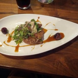 edison: food+drink lab - Maple-glazed sweetbread, with bourbon glaze, orange pecan salad, and maraschino cherries.
