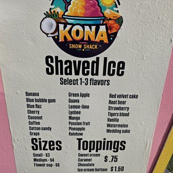 The Dam Shack  - Menu - Shaved Ice Near Me - Boulder City, Nevada