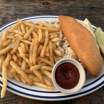 Fish - Crab roll with fries - Seafood Near Me - Sausalito, California Fish - Crab roll with fries - Seafood Near Me - Sausalito, California