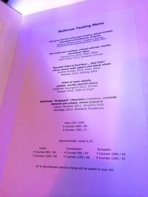 Menu photo 2 Bellevue Prague, PR
