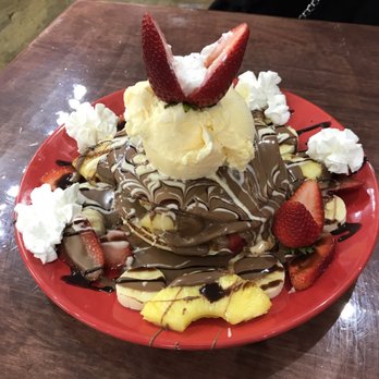 Choco Fruit - Photo doesn't do justice to how awesome this looks in person. Hamburger crepe. - Creperies Near Me - Anaheim, California Choco Fruit - Photo doesn't do justice to how awesome this looks in person. Hamburger crepe. - Creperies Near Me - Anaheim, California