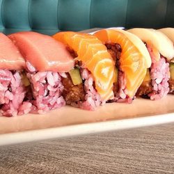 Nami-Korean Kitchen & Sushi - Over The Rainbow Roll, spicy Tuna