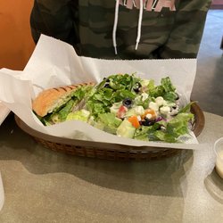 Gingersnaps Coffeehouse & Cafe - Turkey Pesto Sandwich, Mediterranean salad