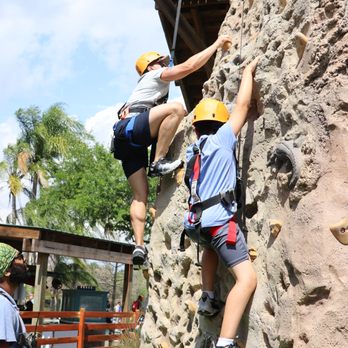 Gatorland - We tested our climbing skills on this challenging rock wall... I finally made it to very top on my third attempt. - Zoos Near Me - Orlando, Florida