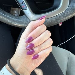 Lucky Nails & Spa - Gel Fill-in with a berry colored polish!