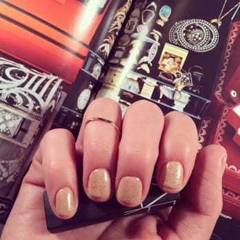 Nail Spa - Nude with gold gel mani by Julie - Nail Salons Near Me - Agoura Hills, California