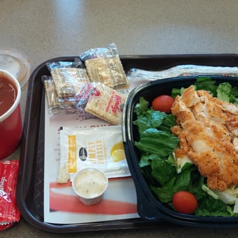 Wendy's - Chicken Caesar Salad with chili. Not bad. - Burgers Near Me - Quakertown, Pennsylvania Wendy's - Chicken Caesar Salad with chili. Not bad. - Burgers Near Me - Quakertown, Pennsylvania