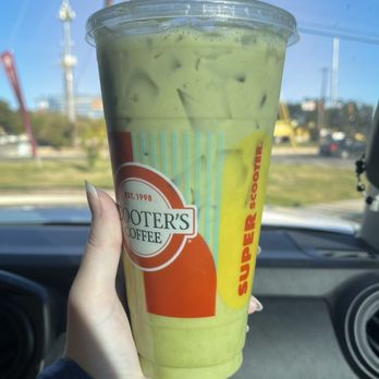 Scooter's Coffee - Iced Hazelnut Matcha Latte with Almond Milk (extra large) - Coffee & Tea Near Me - San Antonio, Texas Scooter's Coffee - Iced Hazelnut Matcha Latte with Almond Milk (extra large) - Coffee & Tea Near Me - San Antonio, Texas