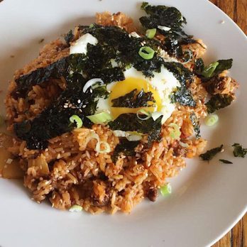 Mango Medley - Kimchi Fried Rice! Pretty big portions and very tasty. Food is great here but owners attitude sucks. - Asian Fusion Near Me - San Francisco, California