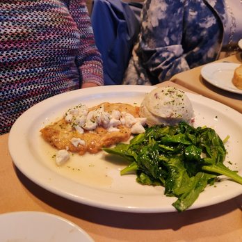 Francisco's On The River - fish francaise (fluke) with crab, saute greens and smashed potatoes. (see other picture) - Italian Near Me - Washington Crossing, Pennsylvania Francisco's On The River - fish francaise (fluke) with crab, saute greens and smashed potatoes. (see other picture) - Italian Near Me - Washington Crossing, Pennsylvania