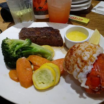 Outback Steakhouse - Center cut sirloin 6oz with steamed lobster tail and mixed veggies. - Steakhouses Near Me - Jacksonville, Florida Outback Steakhouse - Center cut sirloin 6oz with steamed lobster tail and mixed veggies. - Steakhouses Near Me - Jacksonville, Florida