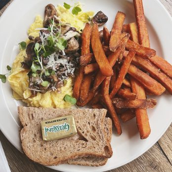 Peacock Pansy - Mushroom & Truffle Scrambled - Breakfast & Brunch Near Me - San Francisco, California Peacock Pansy - Mushroom & Truffle Scrambled - Breakfast & Brunch Near Me - San Francisco, California
