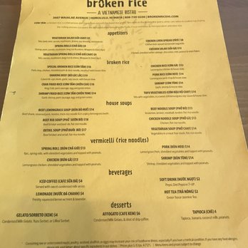 Broken Rice - Menu - Vietnamese Near Me - Honolulu, Hawaii