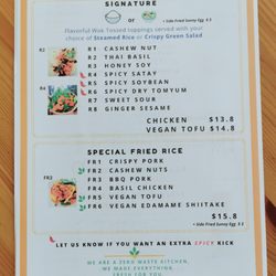 Hao Are You - DInner Menu Page 1