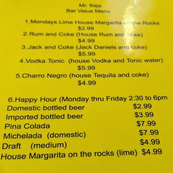 Mr Baja Taqueria - Happy Hour menu - Seafood Near Me - Casa Grande, Arizona Mr Baja Taqueria - Happy Hour menu - Seafood Near Me - Casa Grande, Arizona
