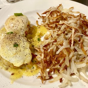 Docs Bar & Grill - French Quarter Benedict (I didn't adjust the color of this photo, that's exactly as served) - American Near Me - Monkey Island, Oklahoma
