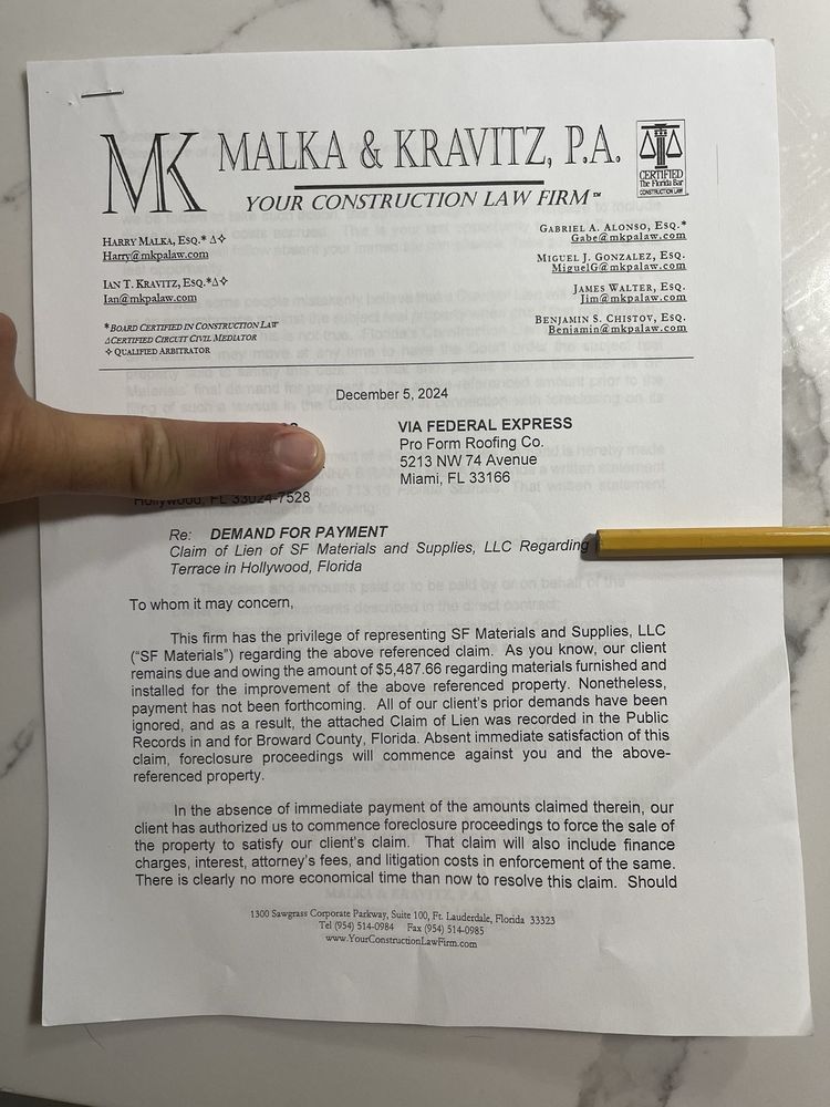 Slide of Pro-Form Roofing