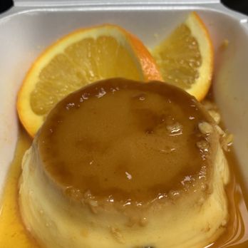 Parrilla Los Picos - Mexican Flan Garnished with Fresh Orange - Mexican Near Me - Mesa, Arizona