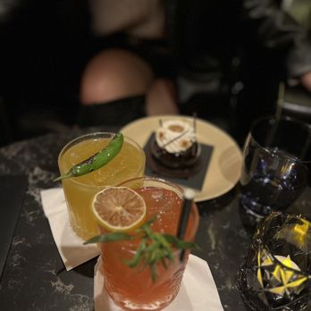 Elements Bar & Lounge - Drinks: Aquamiel & one of a kind & the chocolate salted caramel desert are from downstairs. All together made me horny! - Cocktail Bars Near Me - San Francisco, California