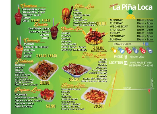 Menu photo 2 La Piña Loca Hesperia, CA