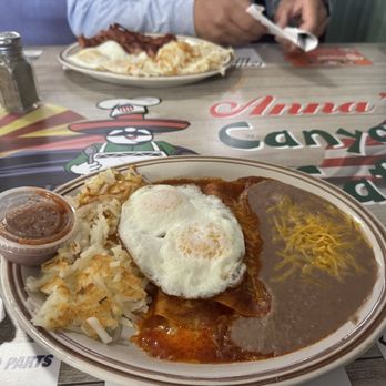 Grand Canyon Coffee And Cafe - Cheese enchiladas with eggs, beans, and hashbrowns. - Cafes Near Me - Williams, Arizona Grand Canyon Coffee And Cafe - Cheese enchiladas with eggs, beans, and hashbrowns. - Cafes Near Me - Williams, Arizona