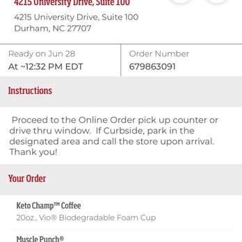 Smoothie King - the location of the order - Juice Bars & Smoothies Near Me - Durham, North Carolina