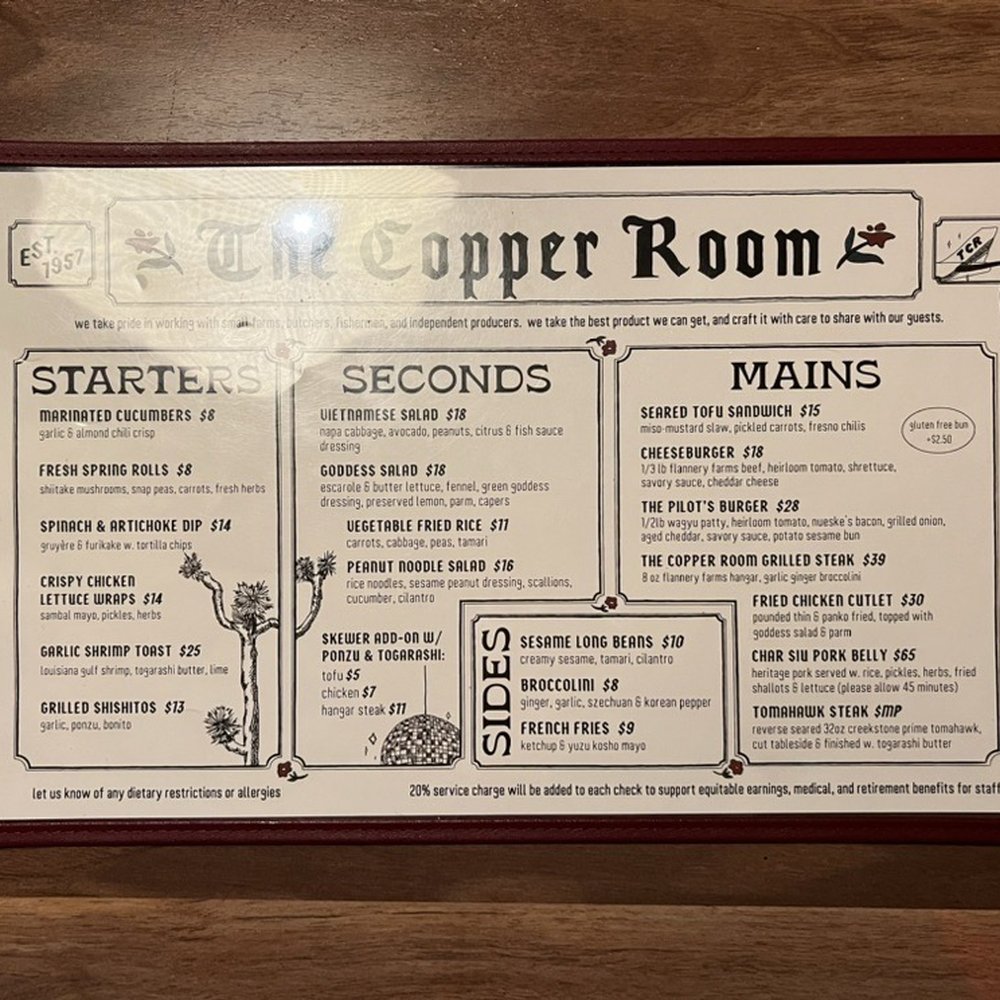 The Copper Room - menu - 5/24 - Cocktail Bars Near Me - Yucca Valley, California The Copper Room - menu - 5/24 - Cocktail Bars Near Me - Yucca Valley, California