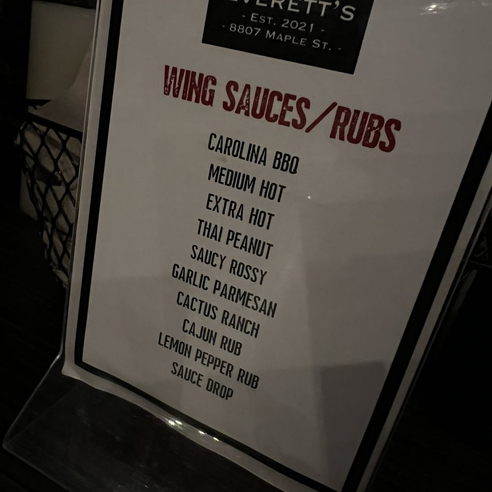 Everett's - Menu - American Near Me - Omaha, Nebraska