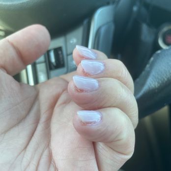 Lavish Nails & Spa - Final result of gel dip powder.  Very disappointed not coming back - Nail Salons Near Me - Vallejo, California