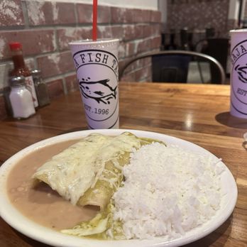 Baja Fish Tacos - The best green enchiladas de pollo. - Seafood Near Me - Norco, California