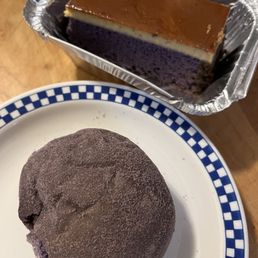 Flan ube cake and ube cheesy Pandesal Flan ube cake and ube cheesy Pandesal