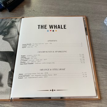 The Whale Chicago - Menu- drinks - New American Near Me - Chicago, Illinois