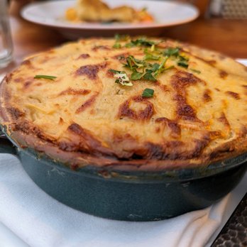 Kipos Greek Taverna - Moussaka. $19. Eggplant, beef, potato, bechamel souffle. - Greek Near Me - Chapel Hill, North Carolina Kipos Greek Taverna - Moussaka. $19. Eggplant, beef, potato, bechamel souffle. - Greek Near Me - Chapel Hill, North Carolina