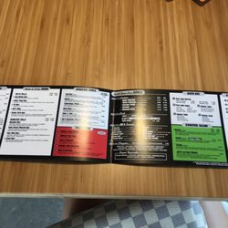 Tokyo Joe's - The menu!