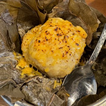 Colette - Lotus leaf wrapped rice with cheese on top - Breakfast & Brunch Near Me - Pasadena, California Colette - Lotus leaf wrapped rice with cheese on top - Breakfast & Brunch Near Me - Pasadena, California