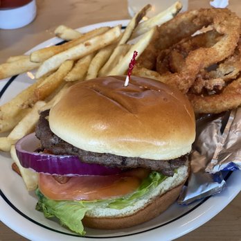IHOP - Bacon Cheese Burger w French fries and onion rings 8/28/22 - American Near Me - Suffolk, Virginia IHOP - Bacon Cheese Burger w French fries and onion rings 8/28/22 - American Near Me - Suffolk, Virginia