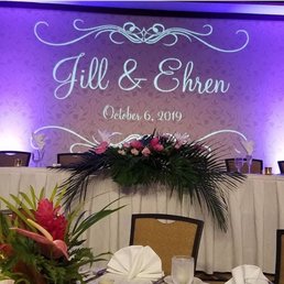 Our gorgeous monogram and uplighting.
