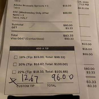 Fond - Be careful, either the management or the waitress increased their own tip. - Asian Fusion Near Me - Lahaina, Hawaii