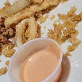 Two Dudes Seafood Restaurant - Fried Calimari. They add fried onion straws. Calimari was a little chewy but the Flavor was nice. - Seafood Near Me - Atlantic Beach, Florida Two Dudes Seafood Restaurant - Fried Calimari. They add fried onion straws. Calimari was a little chewy but the Flavor was nice. - Seafood Near Me - Atlantic Beach, Florida