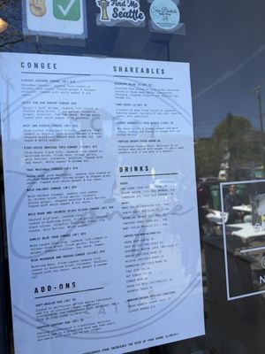 Menu photo 1 Secret Congee Seattle, WA