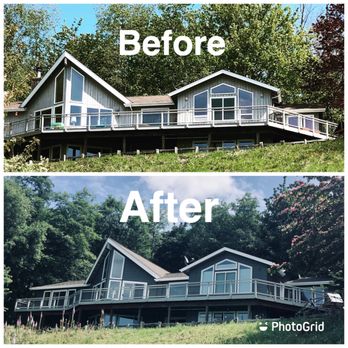 DOM Construction - Before was vertical cedar, buckling, faded 25 year old siding. Now we have long lasting painted Hardie Lap siding. - Siding Near Me - SeaTac, Washington