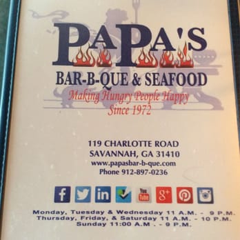 Papa's Bar-B-Que & Seafood - Barbeque Near Me - Savannah, Georgia