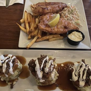 Gilly's Pubhouse - Fish and chips Fridayyyy!!!! Tried the Yorkshire pudding (filled with prime rib) that's sit on to of some yummy mashed potato. - Pubs Near Me - Saint Marys, Ontario Gilly's Pubhouse - Fish and chips Fridayyyy!!!! Tried the Yorkshire pudding (filled with prime rib) that's sit on to of some yummy mashed potato. - Pubs Near Me - Saint Marys, Ontario